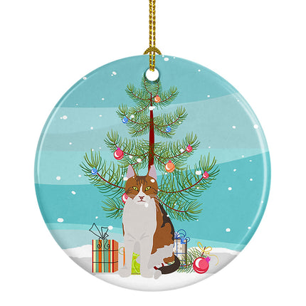 Aegean Cat Christmas Ceramic Ornament