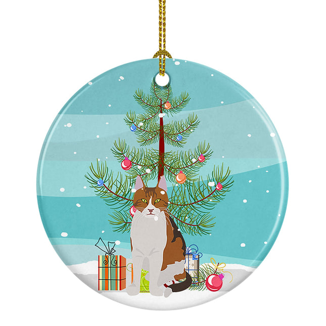 Aegean Cat Christmas Ceramic Ornament