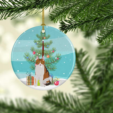 Aegean Cat Christmas Ceramic Ornament
