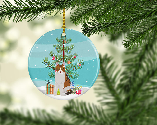 Aegean Cat Christmas Ceramic Ornament