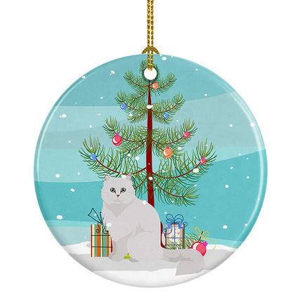 Chinchilla Persian Longhair Cat Christmas Ceramic Ornament
