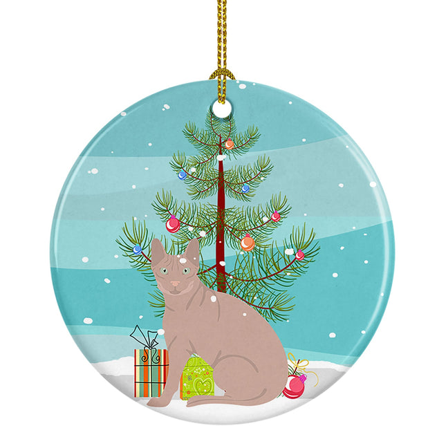Don Sphynx Cat Christmas Ceramic Ornament