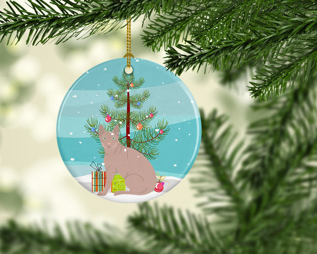 Don Sphynx Cat Christmas Ceramic Ornament