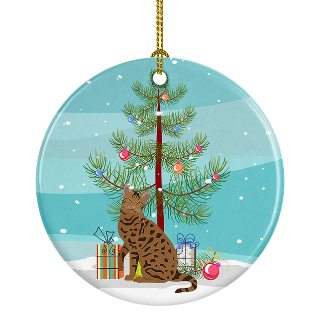 Ocicat Cat Christmas Ceramic Ornament