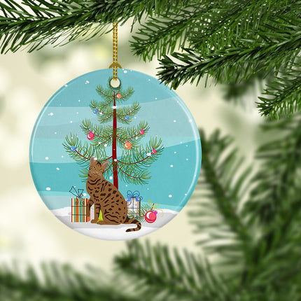 Ocicat Cat Christmas Ceramic Ornament