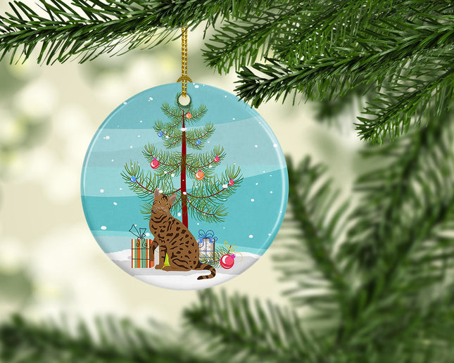 Ocicat Cat Christmas Ceramic Ornament