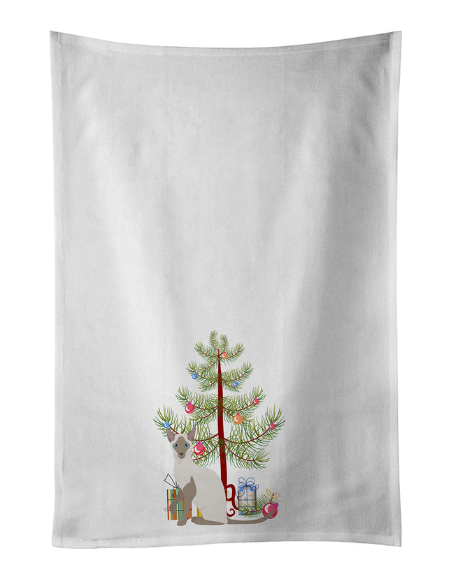 Siamese Modern Cat Christmas Kitchen Towel Set of 2