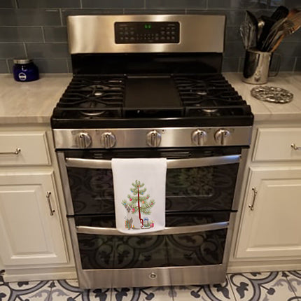 Siamese Modern Cat Christmas Kitchen Towel Set of 2