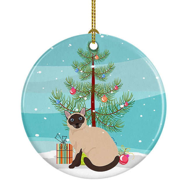 Siamese Traditional Cat Christmas Ceramic Ornament