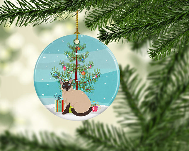 Siamese Traditional Cat Christmas Ceramic Ornament