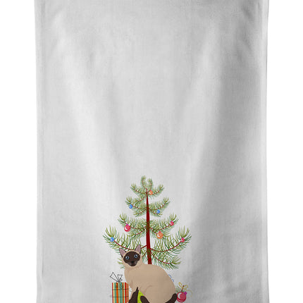 Siamese Traditional Cat Christmas Kitchen Towel Set of 2