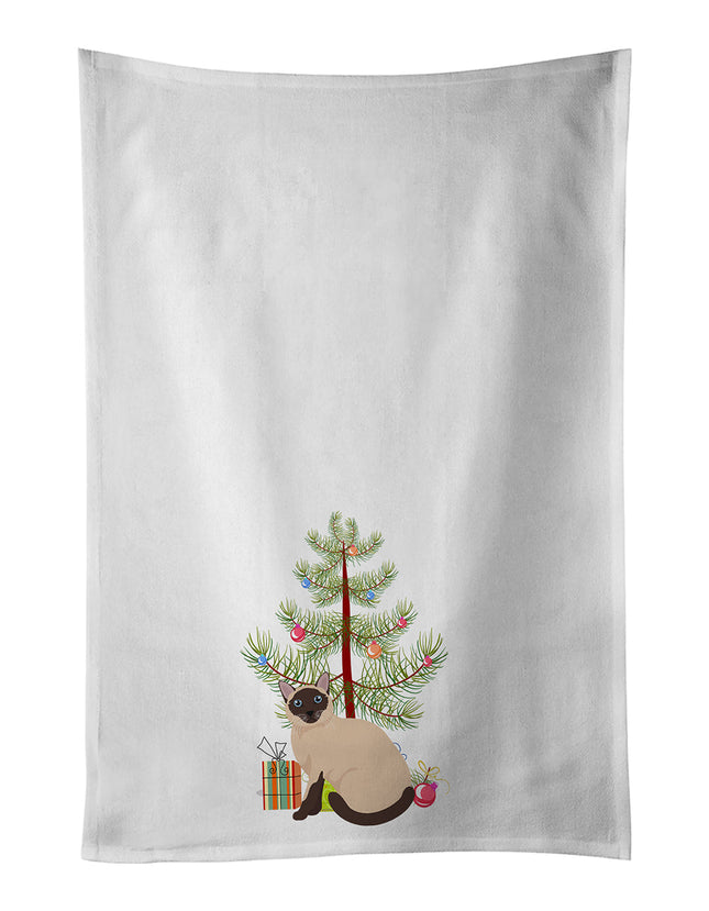 Siamese Traditional Cat Christmas Kitchen Towel Set of 2