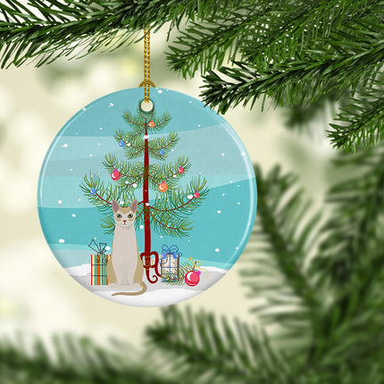 Singapura Cat Christmas Ceramic Ornament