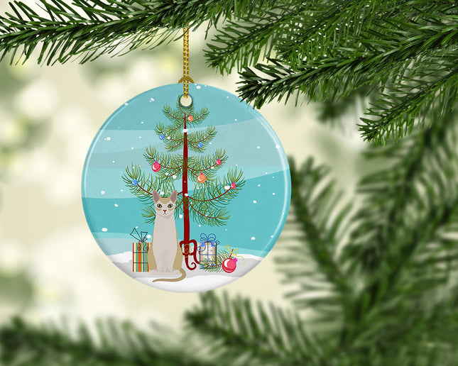 Singapura Cat Christmas Ceramic Ornament