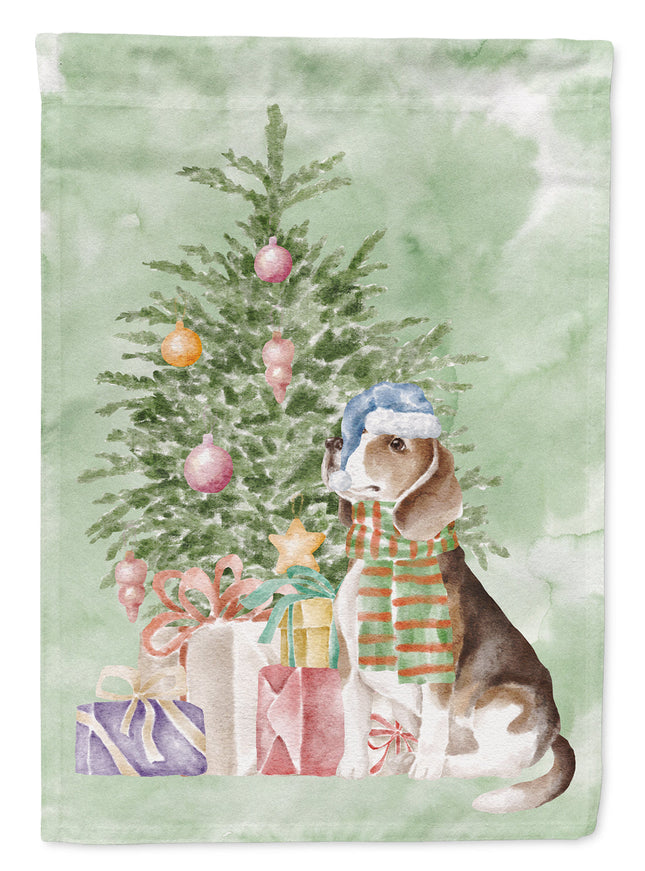 Beagle Christmas Presents and Tree Garden Flag