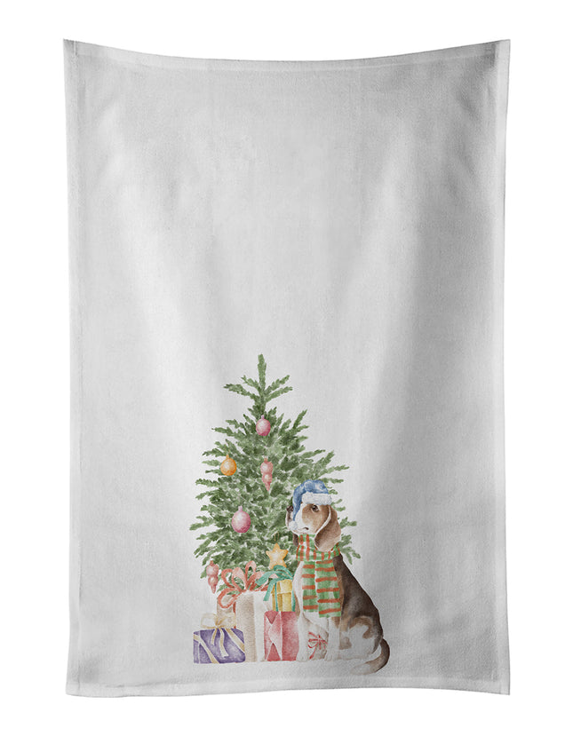 Beagle Christmas Presents and Tree Kitchen Towel Set of 2