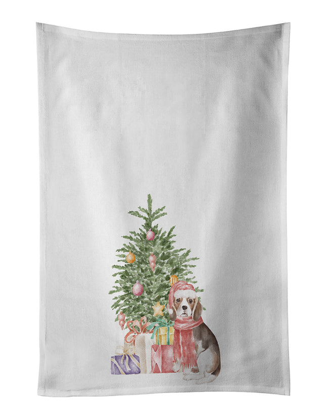 Beagle Puppy Christmas Presents and Tree Kitchen Towel Set of 2