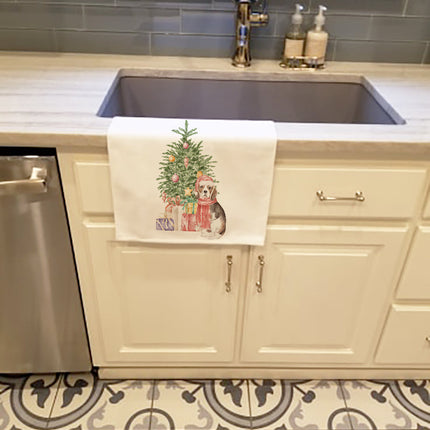 Beagle Puppy Christmas Presents and Tree Kitchen Towel Set of 2