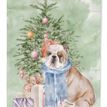 Bulldog, English Bulldog #2 Christmas Presents and Tree Garden Flag