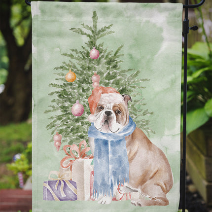 Bulldog, English Bulldog #2 Christmas Presents and Tree Garden Flag