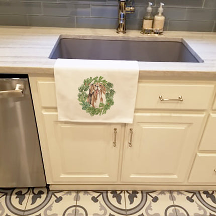 Beagle Smiling Christmas Wreath Kitchen Towel Set of 2