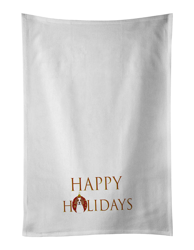 Beagle Red and White Red Ticked #1 Happy Holidays Kitchen Towel Set of 2