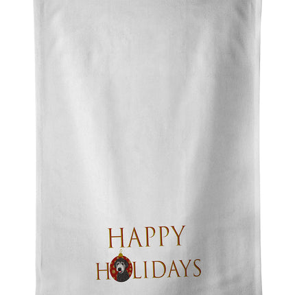 Doodle Silver #2 Happy Holidays Kitchen Towel Set of 2