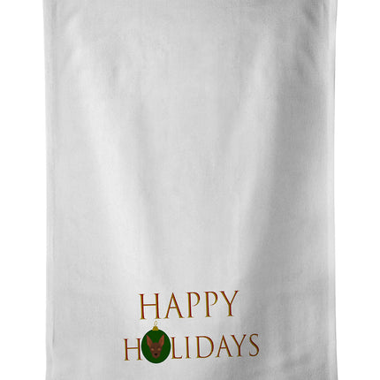 Abyssinian Sand Terrier - Dog Face Happy Holidays Christmas Kitchen Towel Set of 2