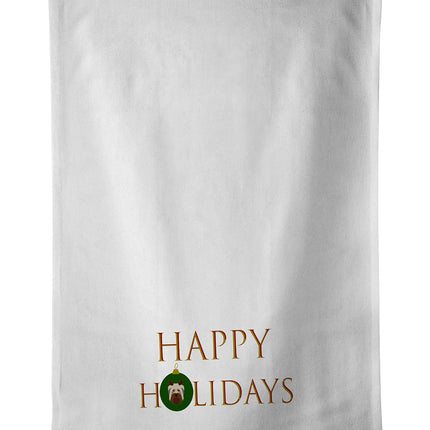 Australian Silky Terrier - Dog Face Happy Holidays Christmas Kitchen Towel Set of 2