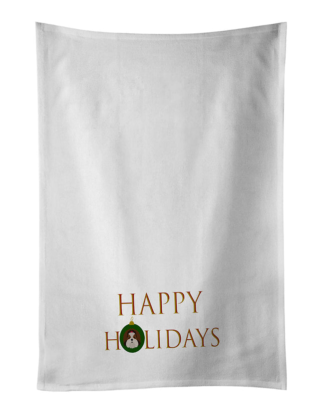 Imperial Shih Tzu - Dog Face Happy Holidays Christmas Kitchen Towel Set of 2