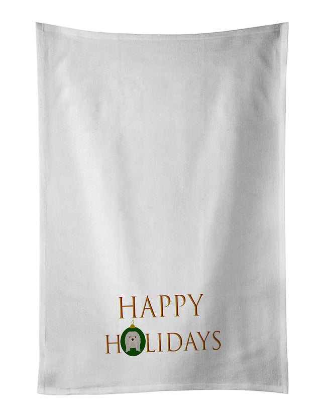 Lhasa Apso - Dog Face Happy Holidays Christmas Kitchen Towel Set of 2