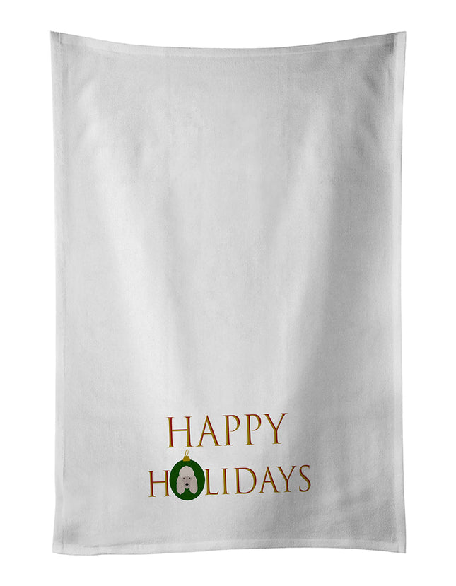 Poodle - Dog Face Happy Holidays Christmas Kitchen Towel Set of 2