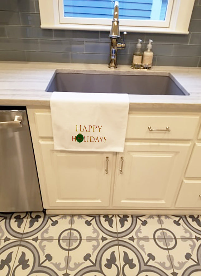 German Shepherd Happy Holidays Kitchen Towel Set of 2