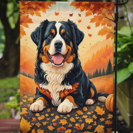 Bernese Mountain Dog Fall Garden Flag
