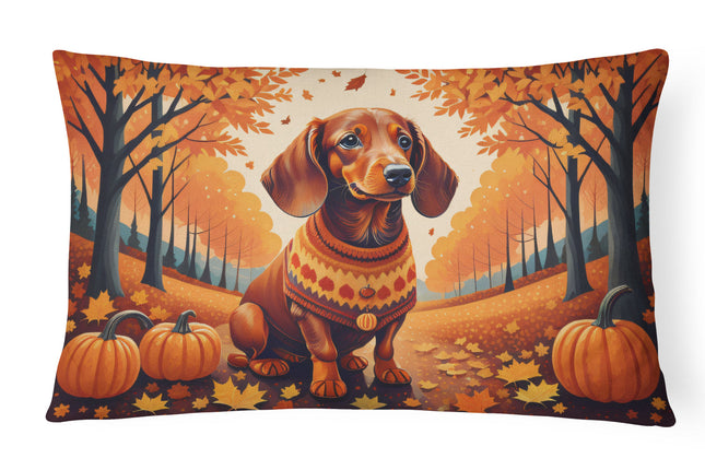 Dachshund Fall Throw Pillow
