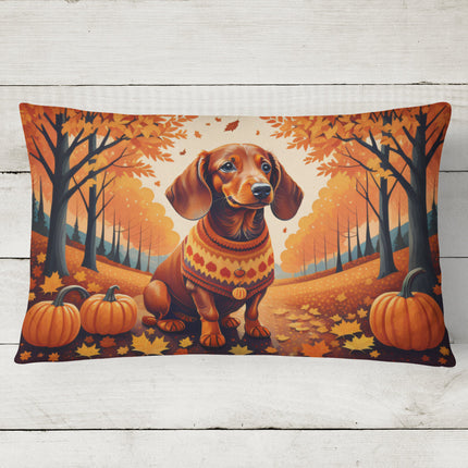 Dachshund Fall Throw Pillow