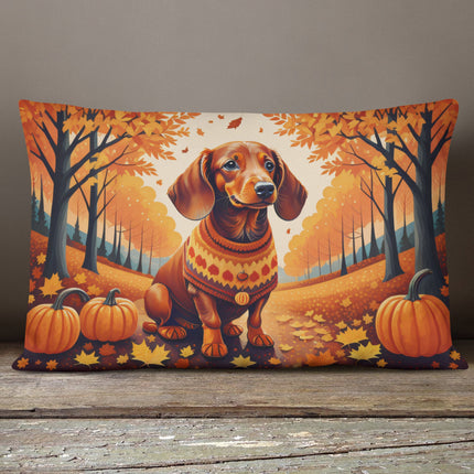 Dachshund Fall Throw Pillow