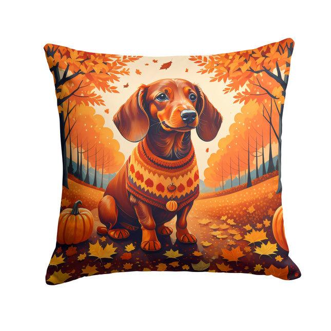Dachshund Fall Throw Pillow