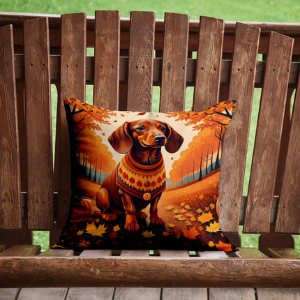 Dachshund Fall Throw Pillow