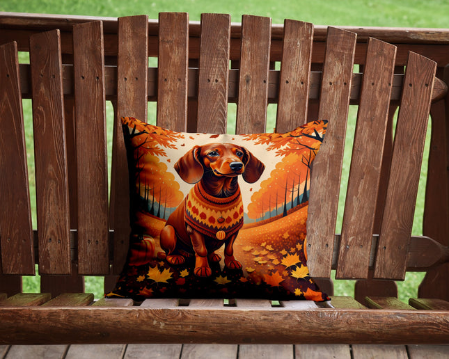 Dachshund Fall Throw Pillow