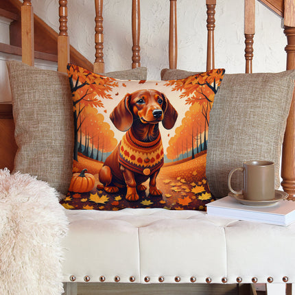 Dachshund Fall Throw Pillow