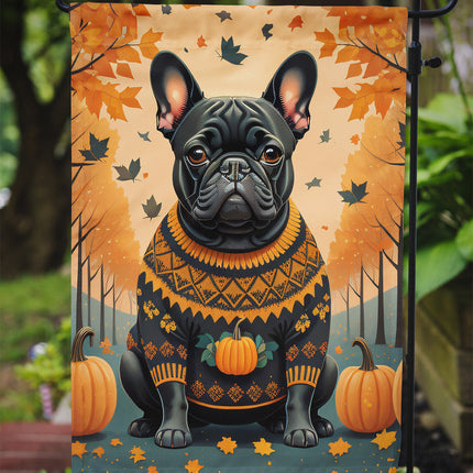 Black French Bulldog Fall Garden Flag