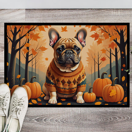 Fawn French Bulldog Fall Doormat