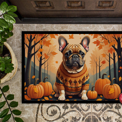 Fawn French Bulldog Fall Doormat