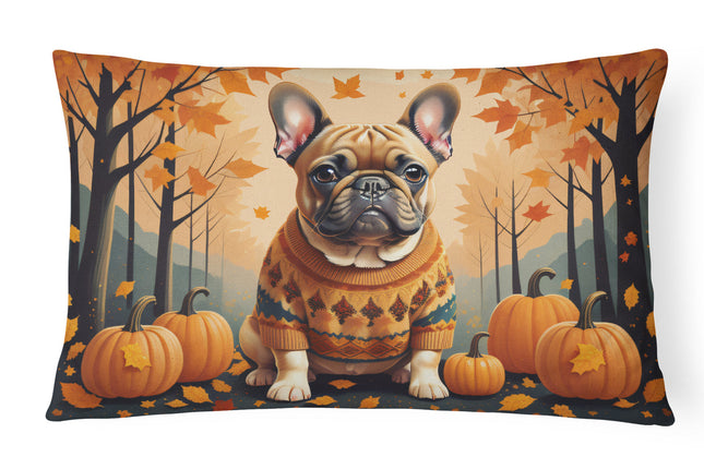 Fawn French Bulldog Fall Throw Pillow