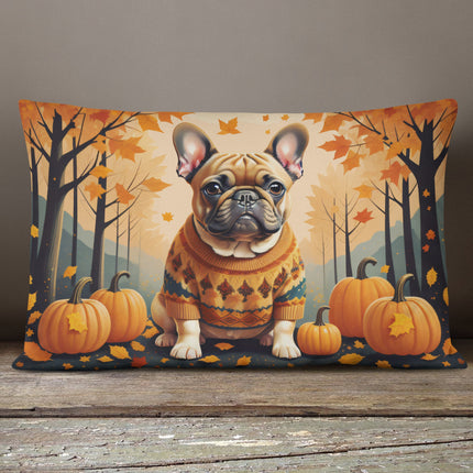 Fawn French Bulldog Fall Throw Pillow