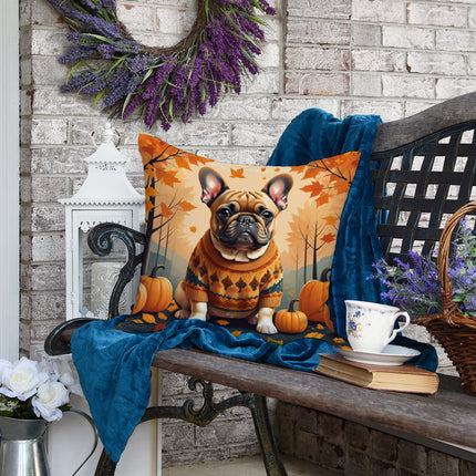 Fawn French Bulldog Fall Throw Pillow
