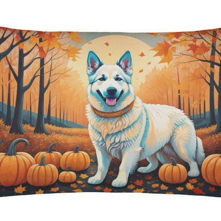 White German Shepherd Fall Throw Pillow