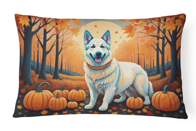 White German Shepherd Fall Throw Pillow