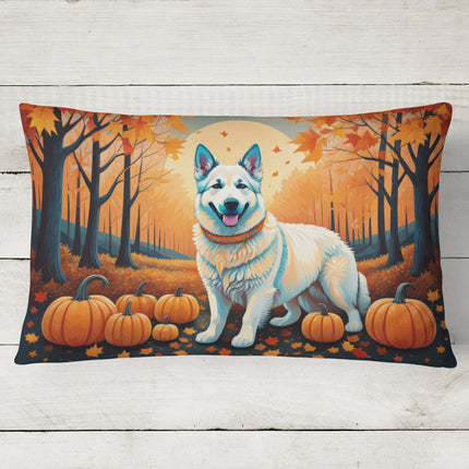 White German Shepherd Fall Throw Pillow